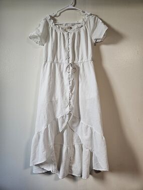 C&V medium white high-low dress boho whimsical flowy romantic fairy cottagecore